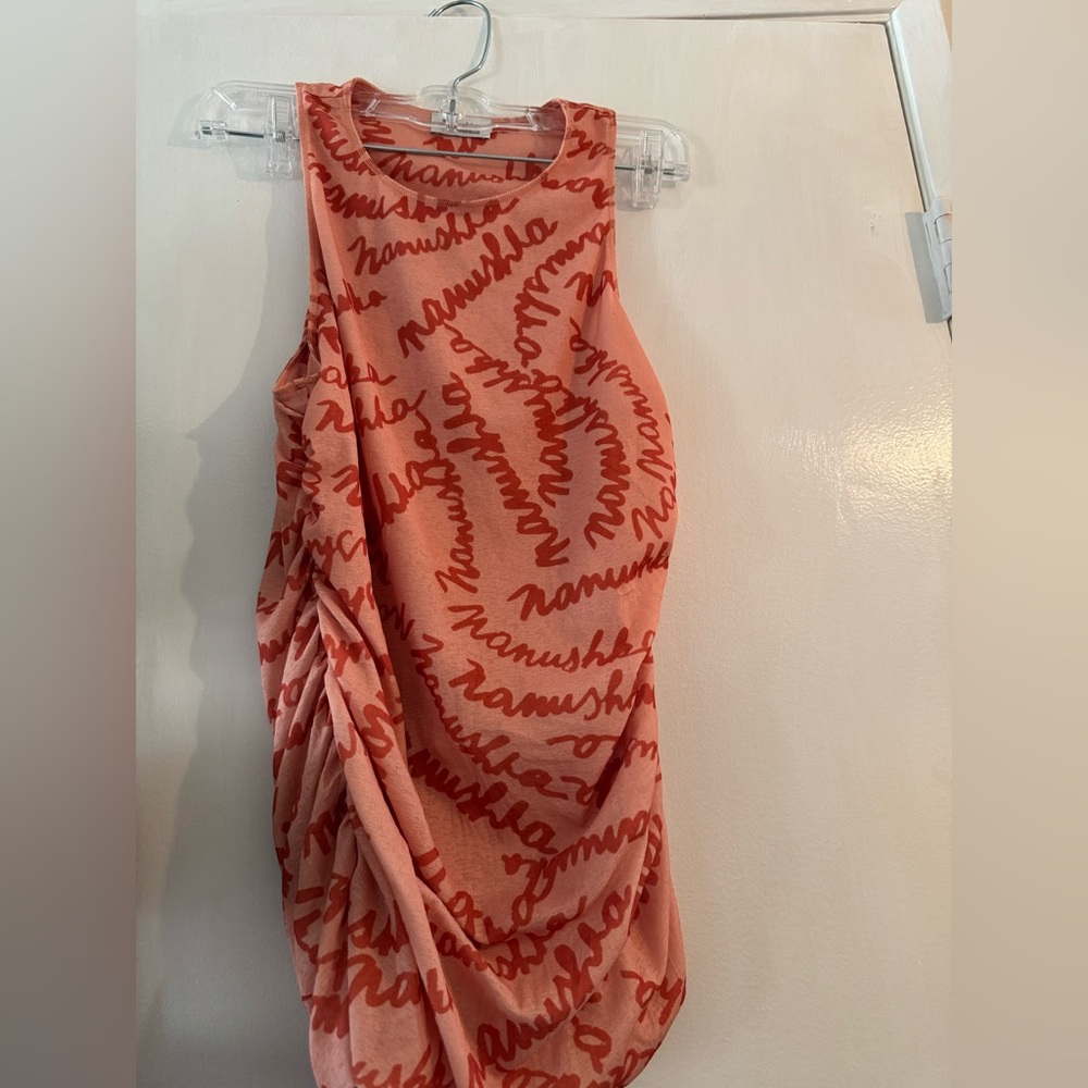Nanushka Coral sleeveless top
